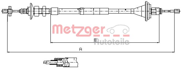 METZGER Трос, управление сцеплением 11.2911