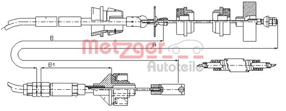 METZGER Трос, управление сцеплением 11.3038