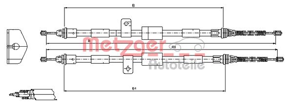 METZGER Тросик, cтояночный тормоз 11.5458