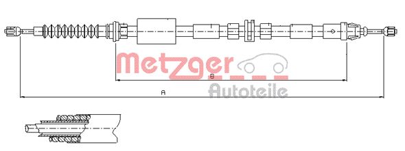 METZGER Тросик, cтояночный тормоз 11.5511