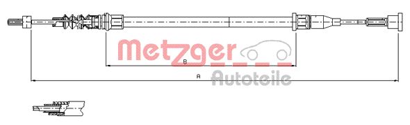 METZGER Тросик, cтояночный тормоз 11.5768