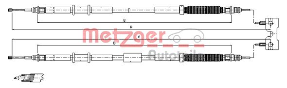 METZGER Тросик, cтояночный тормоз 11.5770