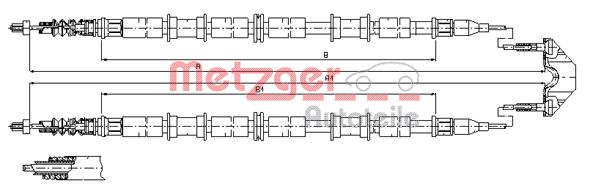 METZGER Тросик, cтояночный тормоз 11.5863