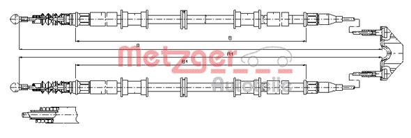 METZGER Тросик, cтояночный тормоз 11.5866