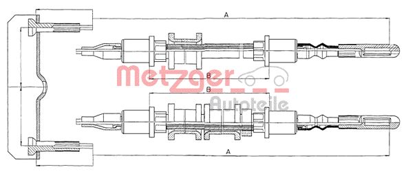 METZGER Тросик, cтояночный тормоз 11.5971