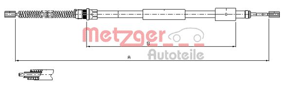 METZGER Тросик, cтояночный тормоз 11.604