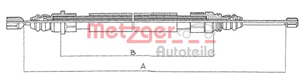 METZGER Тросик, cтояночный тормоз 11.609
