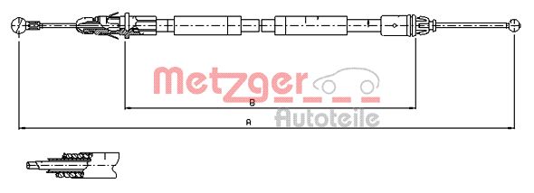 METZGER Тросик, cтояночный тормоз 11.6804