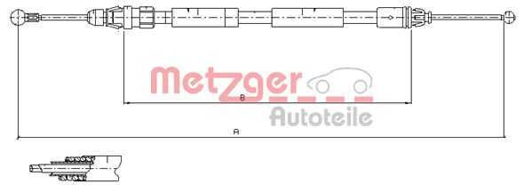 METZGER Тросик, cтояночный тормоз 11.6808