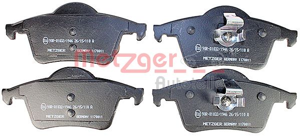 METZGER Комплект тормозных колодок, дисковый тормоз 1170011