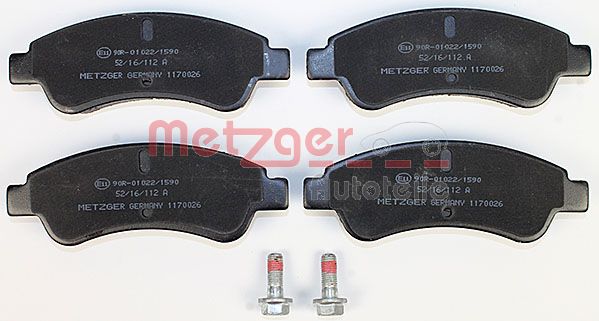 METZGER Комплект тормозных колодок, дисковый тормоз 1170026