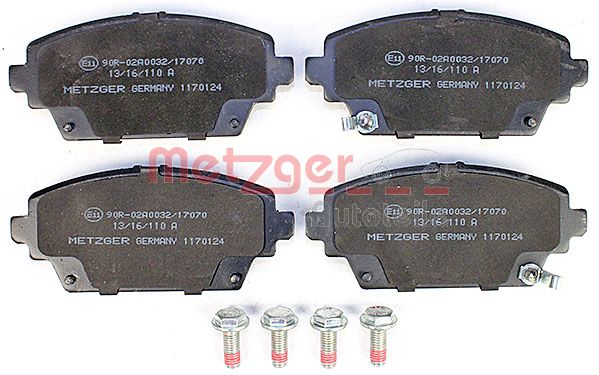 METZGER Комплект тормозных колодок, дисковый тормоз 1170124