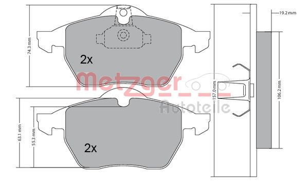 METZGER Комплект тормозных колодок, дисковый тормоз 1170216