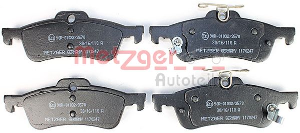 METZGER Комплект тормозных колодок, дисковый тормоз 1170247