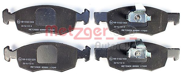 METZGER Комплект тормозных колодок, дисковый тормоз 1170249