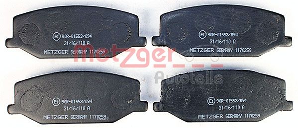 METZGER Комплект тормозных колодок, дисковый тормоз 1170259