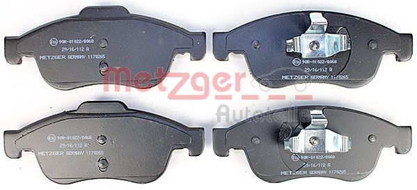 METZGER Комплект тормозных колодок, дисковый тормоз 1170265