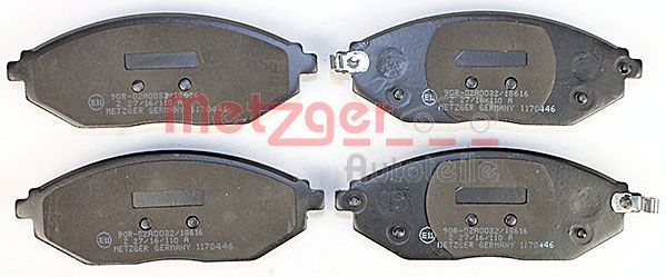 METZGER Комплект тормозных колодок, дисковый тормоз 1170446