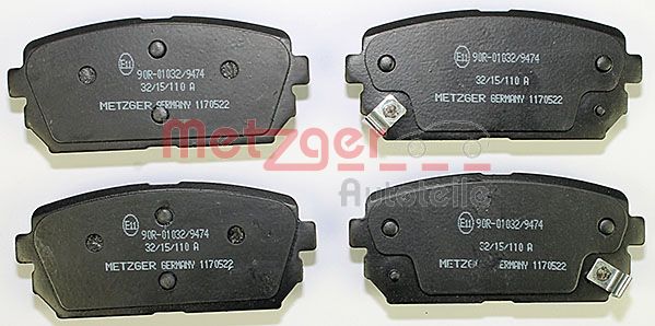 METZGER Комплект тормозных колодок, дисковый тормоз 1170522