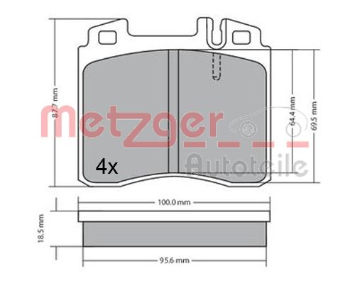 METZGER Комплект тормозных колодок, дисковый тормоз 1170530