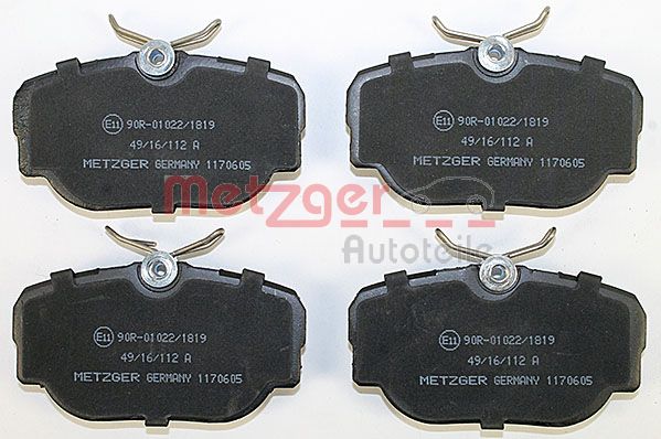 METZGER Комплект тормозных колодок, дисковый тормоз 1170605