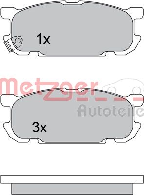 METZGER Комплект тормозных колодок, дисковый тормоз 1170613