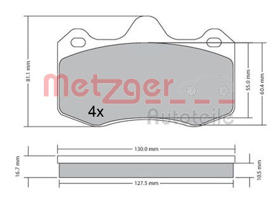 METZGER Комплект тормозных колодок, дисковый тормоз 1170656