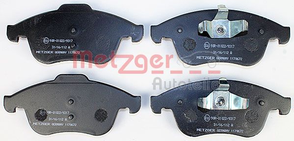 METZGER Комплект тормозных колодок, дисковый тормоз 1170672