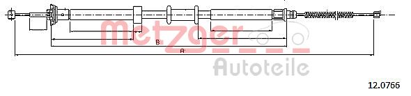 METZGER Тросик, cтояночный тормоз 12.0766