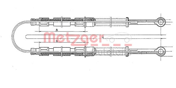 METZGER Тросик, cтояночный тормоз 12.102E