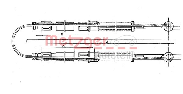 METZGER Тросик, cтояночный тормоз 12.103E