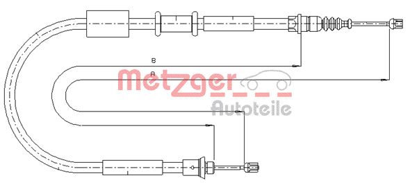 METZGER Тросик, cтояночный тормоз 1281P4