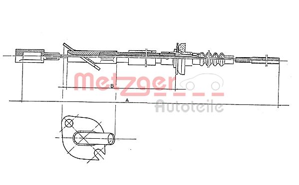 METZGER Трос, управление сцеплением 1402.3