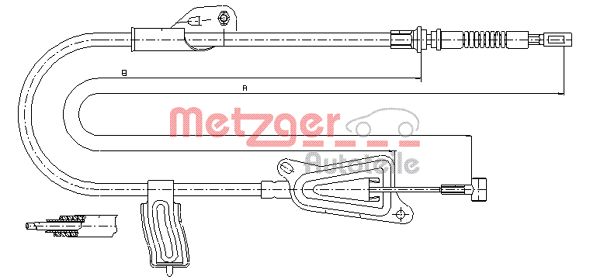 METZGER Тросик, cтояночный тормоз 17.0126