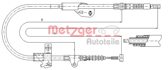 METZGER Тросик, cтояночный тормоз 17.0237