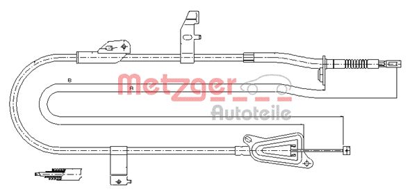 METZGER Тросик, cтояночный тормоз 17.0246