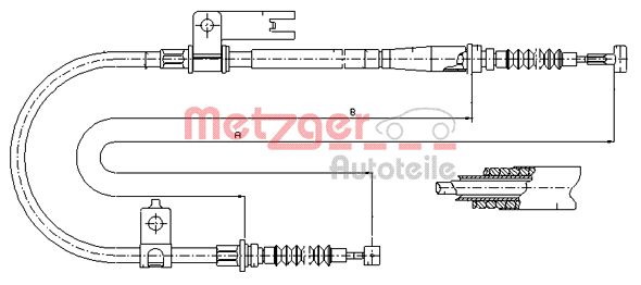 METZGER Тросик, cтояночный тормоз 17.0596