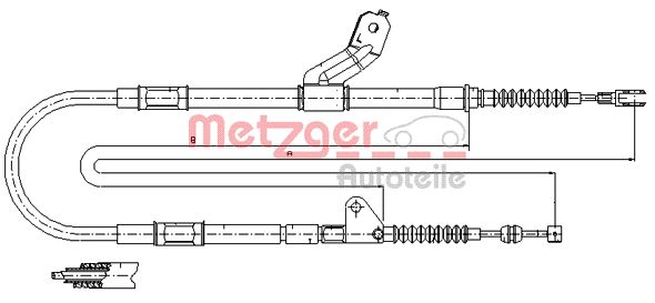 METZGER Тросик, cтояночный тормоз 17.1418