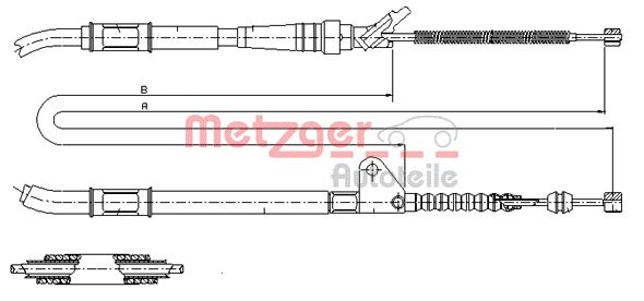 METZGER Тросик, cтояночный тормоз 17.1467