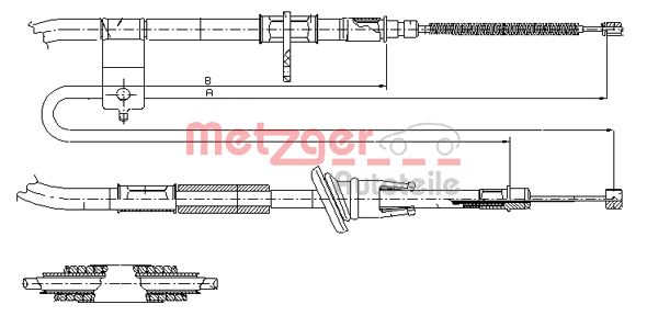 METZGER Тросик, cтояночный тормоз 17.2511