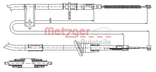 METZGER Тросик, cтояночный тормоз 17.2512