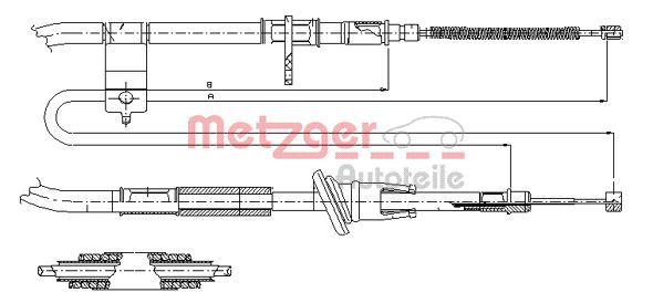 METZGER Тросик, cтояночный тормоз 17.2518