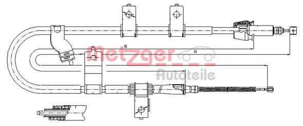 METZGER Тросик, cтояночный тормоз 17.2565
