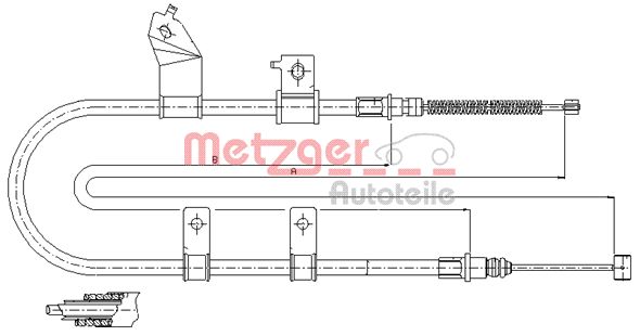 METZGER Тросик, cтояночный тормоз 17.3504