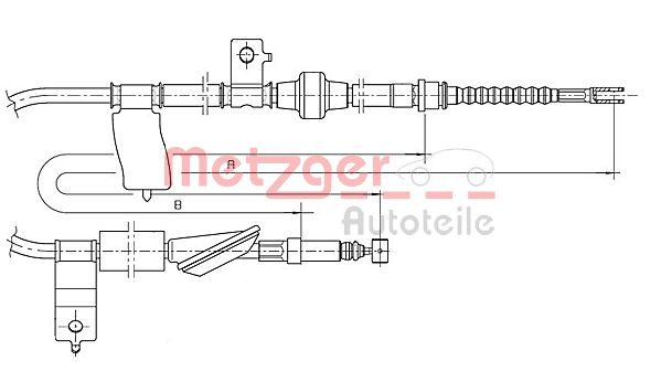 METZGER Тросик, cтояночный тормоз 17.4017