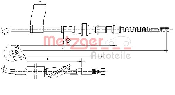 METZGER Тросик, cтояночный тормоз 17.4018