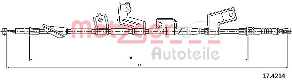 METZGER Тросик, cтояночный тормоз 17.4214