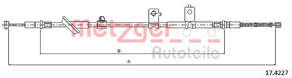 METZGER Тросик, cтояночный тормоз 17.4227