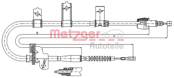 METZGER Тросик, cтояночный тормоз 17.6021