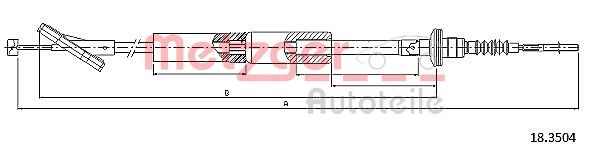 METZGER Трос, управление сцеплением 18.3504